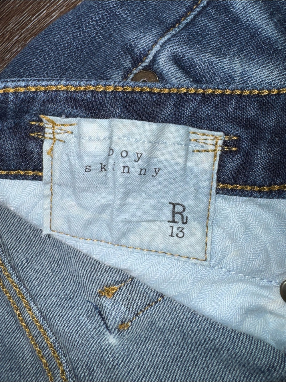R13 Boy Skinny Jeans in Berlin Blue Women’s Size 25 - Picture 8 of 14